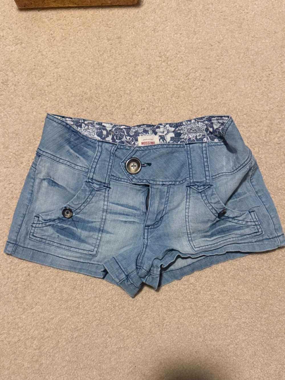 Mossimo Supply Co. Light Denim Blue Button-Front Jean Shorts